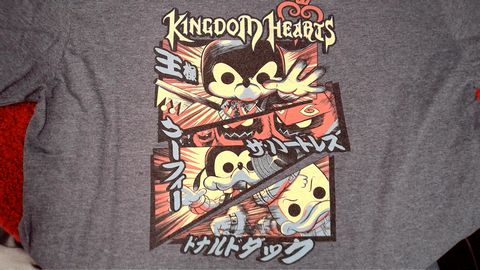 Load image into Gallery viewer, Kingdom Hearts Pop! Tees Shirt Size 2XL Color Grey
