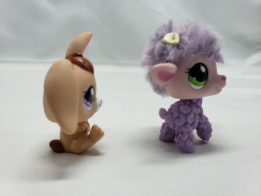 Littlest Pet Shop Cutest Pets Snack Time Celebration Bunny Purple Lamb 2620 2621