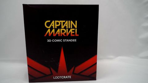 Load image into Gallery viewer, Loot Crate Exclusive Captain Marvel 3D Comic Standee Statue Brand New/Open Box

