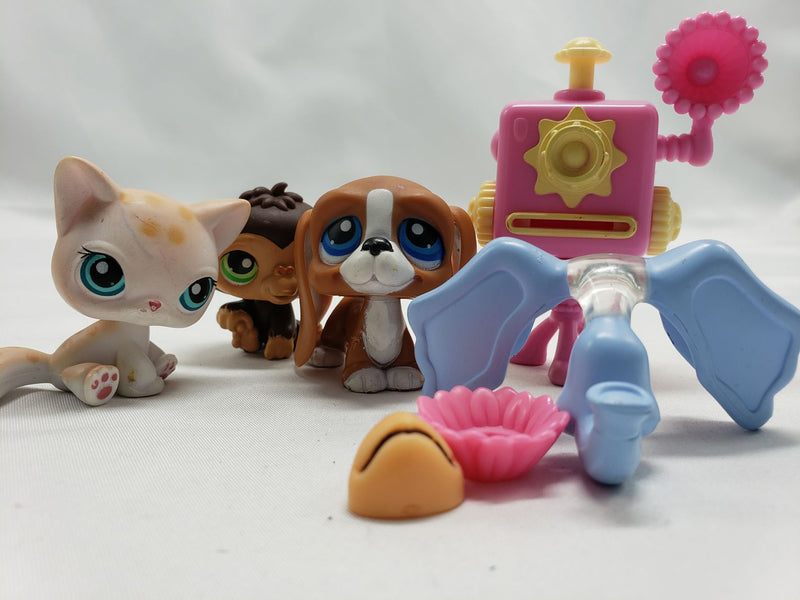 Load image into Gallery viewer, LPS Littlest Pet Shop Basset Hound Chimp Cat #222 #223 #224 Dress Up Play Set n
