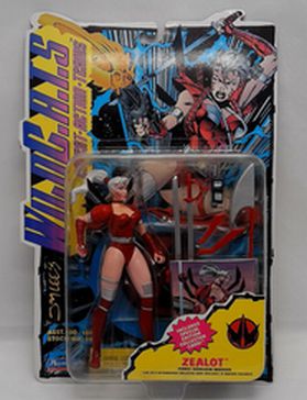 Load image into Gallery viewer, Vintage Playmates 1994 Jim Lee Wildcats Zealot Action Figure with Collector Card
