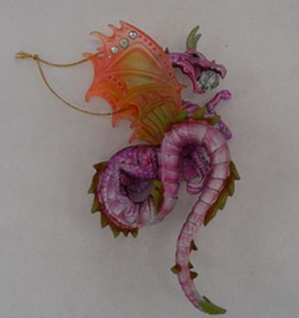 Ashton Drake Galleries Dragons of The Crystal Cave Sunset Ornament Purple