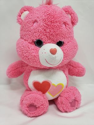 Load image into Gallery viewer, Care Bears Love-a-Lot Bear Collectable 12&quot; Plush Pink Glitter Eyes and nose2018
