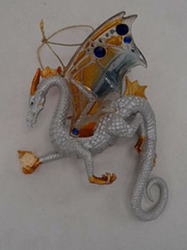 Load image into Gallery viewer, Ashton Drake Galleries Dragons of The Crystal Cave Sunset Ornament Silver
