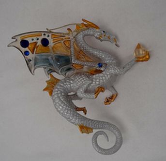 Ashton Drake Galleries Dragons of The Crystal Cave Sunset Ornament Silver