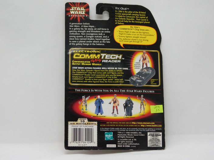 Load image into Gallery viewer, Star Wars Episode 1 Ric Olie With Helmet And Blaster Commtech Chip Hasbro 1998
