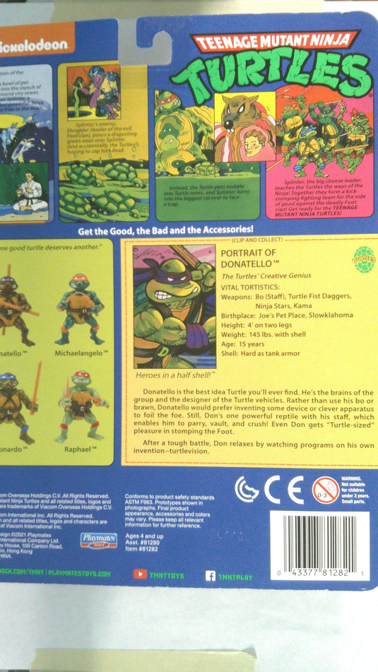 TMNT Retro Donatello Figure Nickelodeon Playmates