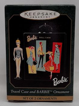 Load image into Gallery viewer, Hallmark Travel Case &amp; Barbie Ornament 1999 (New)
