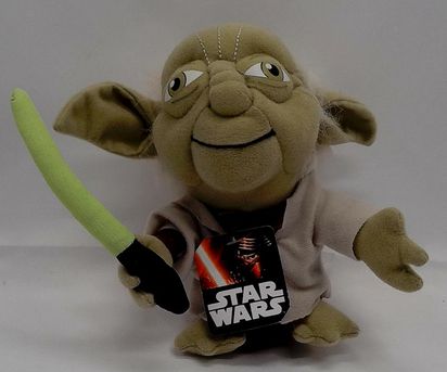 Yoda Disney Star Wars Lucas Films Yoda with Lightsaber Plush 7”