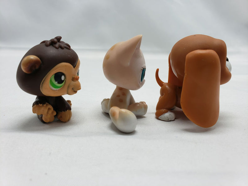 Load image into Gallery viewer, LPS Littlest Pet Shop Basset Hound Chimp Cat #222 #223 #224 Dress Up Play Set n
