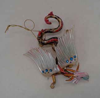 Ashton Drake Galleries Dragons of The Crystal Cave Sunset Ornament Pink and Gold