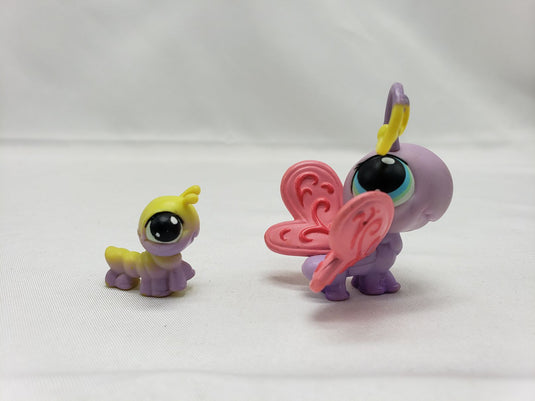 Littlest Pet Shop LPS #93 Portable Pets Butterfly & Inchworm Caterpillar