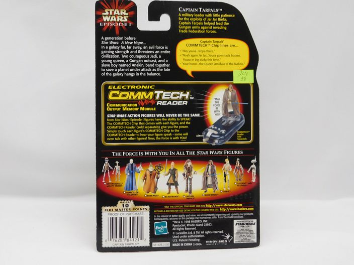 Load image into Gallery viewer, 1998 Hasbro Star Wars CAPTAIN TARPALS Gungan Warrior Episode 1 CommTech Figure
