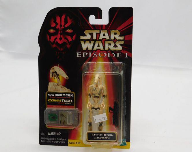 Load image into Gallery viewer, Battle Droid w/ Blaster Rifle and Commtech MOC Star Wars Epsiode 1 Hasbro RARE
