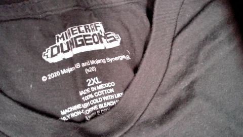 Minecraft Dungeons Size 2XL Shirt Color Black