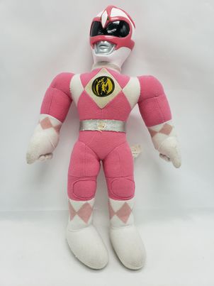 Saban Entertainment 1993 Pink Power Rangers 18” Plush Soft Toy Plastic Head