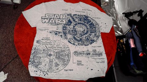 Star Wars Mad Engine Starship Blueprints Shirt Size 2X Color Grey