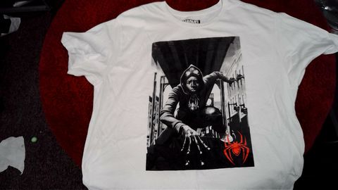 Load image into Gallery viewer, Marvel Spiderman Miles Morales Shirt Size 2XL Color White
