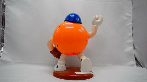 VTG 90's M&M Orange Baseball Candy Dispenser 9''x6'' (Pre-Owned/No Box)