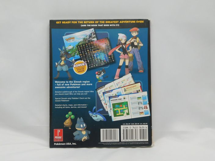 Load image into Gallery viewer, Pokemon Diamond &amp; Pearl Prima Official Scenario Game Guide With Attached Poster
