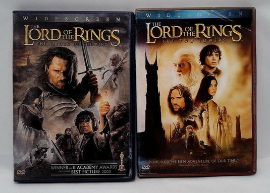 Lord Of The Rings 2 Disc Set Return of The King, The Two Towers Widescreen DVD's