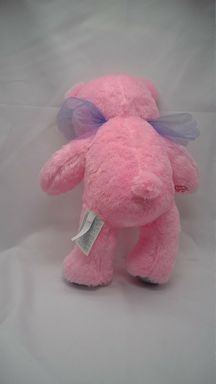 Load image into Gallery viewer, Build a Bear Pink Fairy 16” Purple Tulle Glitter Wings Stuffed Animal Plush BAB
