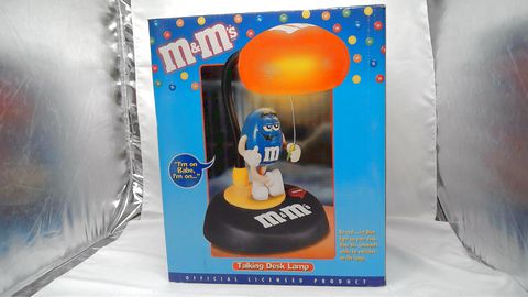 Load image into Gallery viewer, Official Vintage Blue M&amp;M TALKING Desk Lamp Light Candy Box (Pre-Owned)
