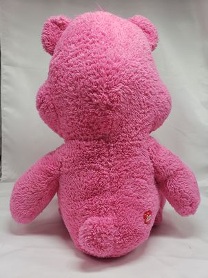 Load image into Gallery viewer, Care Bears Cheer Pink Plush Jumbo 20&quot; Glitter Eyes 2017 Rainbow Just Play
