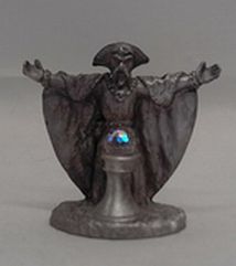 Load image into Gallery viewer, Spoontiques Pewter Wizard Mystical Optical Crystal Ball Miniature Figurine
