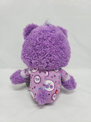 Load image into Gallery viewer, 2017 Care Bear Cubs Share purple plush pajamas glitter eyes stuffed animal toy
