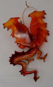 Ashton Drake Galleries Dragons of The Crystal Cave Sunset Ornament Red