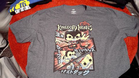 Load image into Gallery viewer, Kingdom Hearts Pop! Tees Shirt Size 2XL Color Grey

