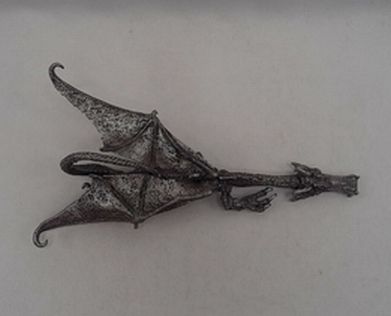 Load image into Gallery viewer, C1 Vintage Ral Partha Rawcliffe Jewel Eye Spoontiques Pewter Dragon
