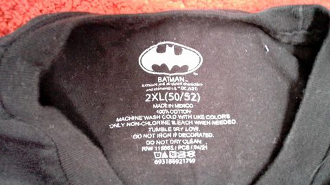 Batman Neon Sign Logo Shirt Size 2XL Color Black