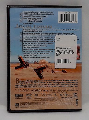 Load image into Gallery viewer, Star Wars: Episode 1 The Phantom Menace 2001 DVD 2 Disc Set
