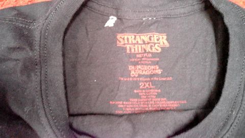 Black Dungeons and Dragons Stranger Things Size 2XL Shirt