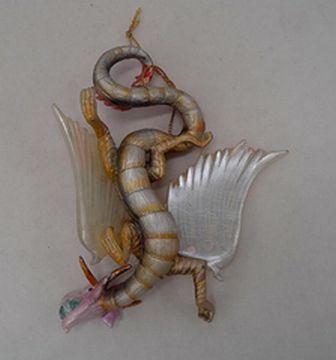 Ashton Drake Galleries Dragons of The Crystal Cave Sunset Ornament Pink and Gold
