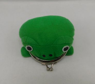 Naruto Gama-chan Green Frog Toad Coin Purse Wallet Money Bag Plush Toy 4”