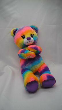 Build A Bear Rainbow Friends Multi-Color Teddy Bear Plush 17” Stuffed Toy 2018 b