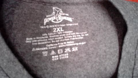 Load image into Gallery viewer, Dark Grey Power Ranger Size 2XL Shirt
