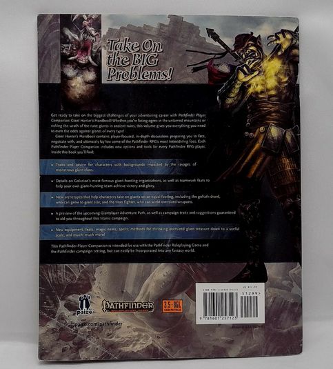 Pathfinder Player Companion Giant Hunter's Handbook 2014