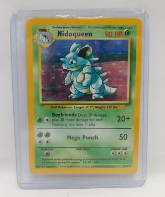 Nidoqueen Holo Rare NO SYMBOL Misprint Jungle Pokemon Card (Damaged)