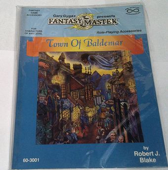 AD&D Fantasy Master TOWN OF BALDEMAR Module w/ Map 1987 Gary Gygax 60-3001