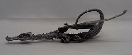 Load image into Gallery viewer, C1 Vintage Ral Partha Rawcliffe Jewel Eye Spoontiques Pewter Dragon
